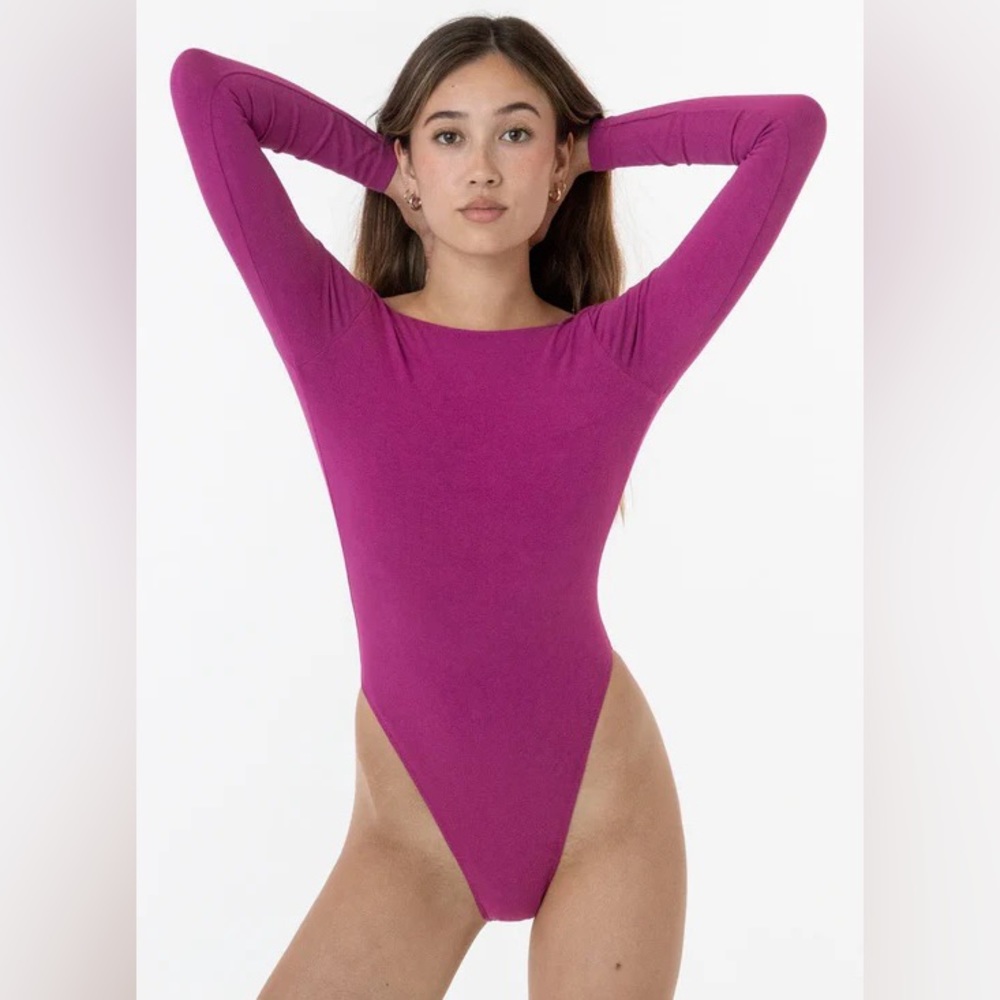 American apparel bodysuit in fuchsia colourway